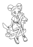 A coloring page of magical doremi